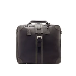 DapperFam Luxe Men's Travel Tote in Grey Painted Full Grain