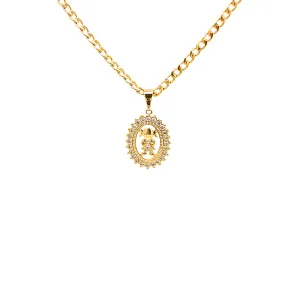 Daughter girl Pendant Necklace for Mothers Day 14k GF Cuban curb link