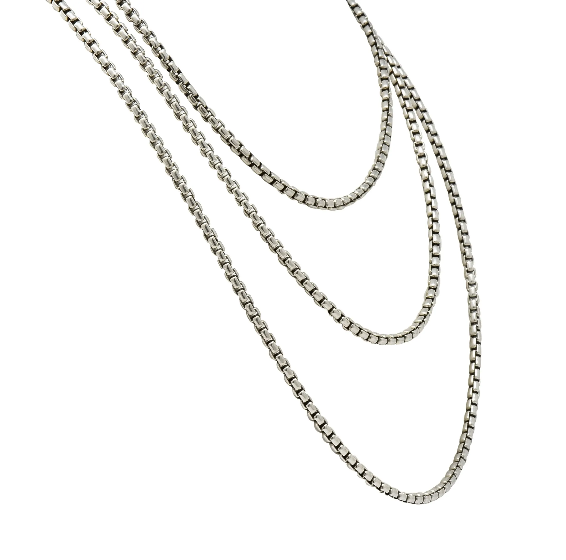 David Yurman Sterling Silver 60 Inch Box Chain Necklace