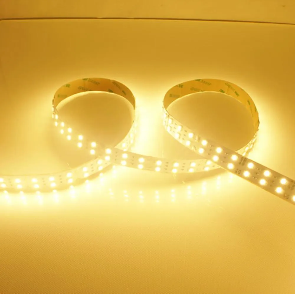 DC 12V Dimmable SMD3528-1200 Double Row Flexible LED Strips 240 LEDs Per Meter 15mm Width 1200lm Per Meter