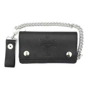 Dogtown - Leather Chain Vintage Cross Logo Wallet Black