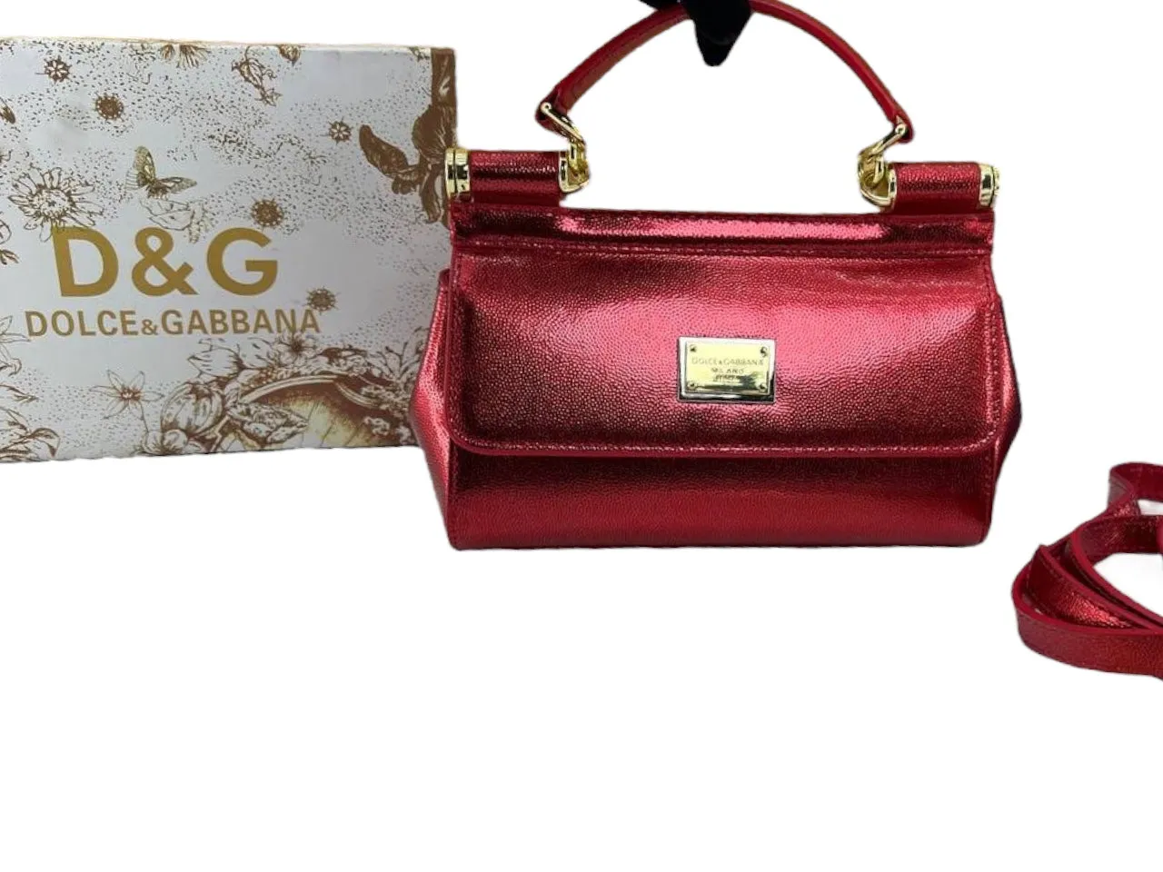Dolce & Gabbana Sicily Mini Metallic Leather Bag (13x20)