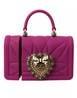 Dolce&Gabbana Women Pink Airpods Case Silicone Devotion Hearts Cover Hand Bag
