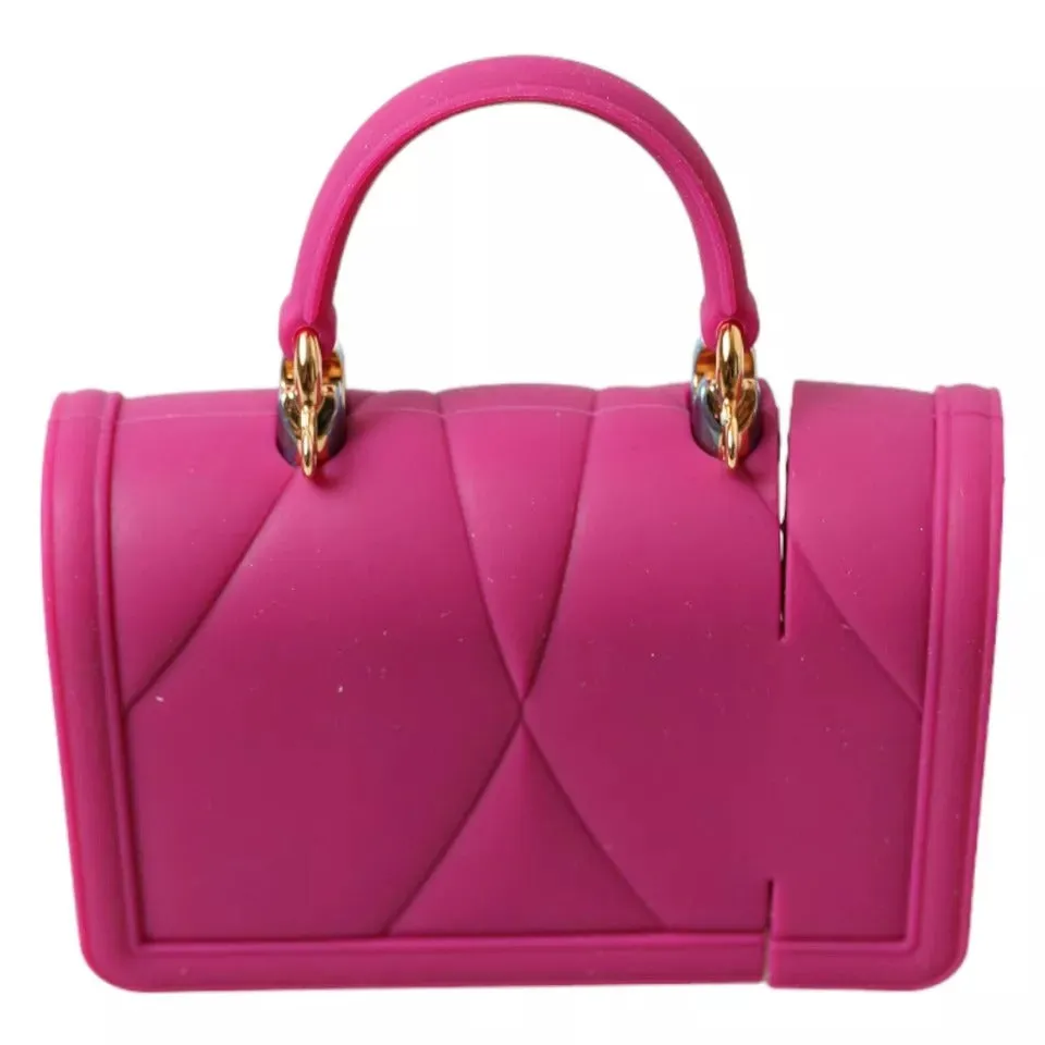 Dolce&Gabbana Women Pink Airpods Case Silicone Devotion Hearts Cover Hand Bag