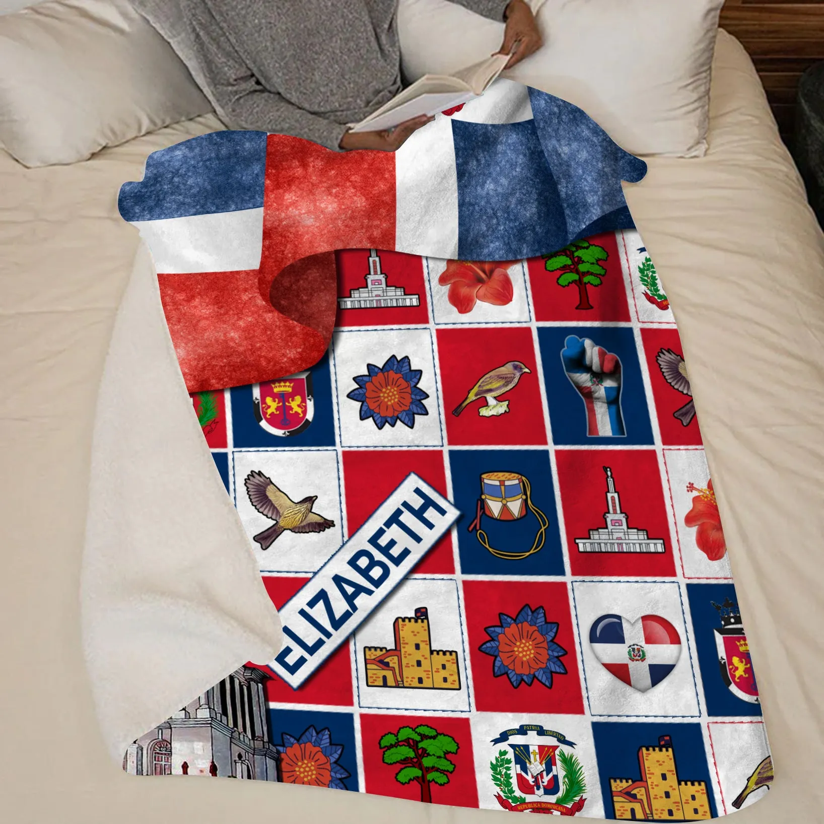 Dominican Personalized Blanket With Dominican Symbols