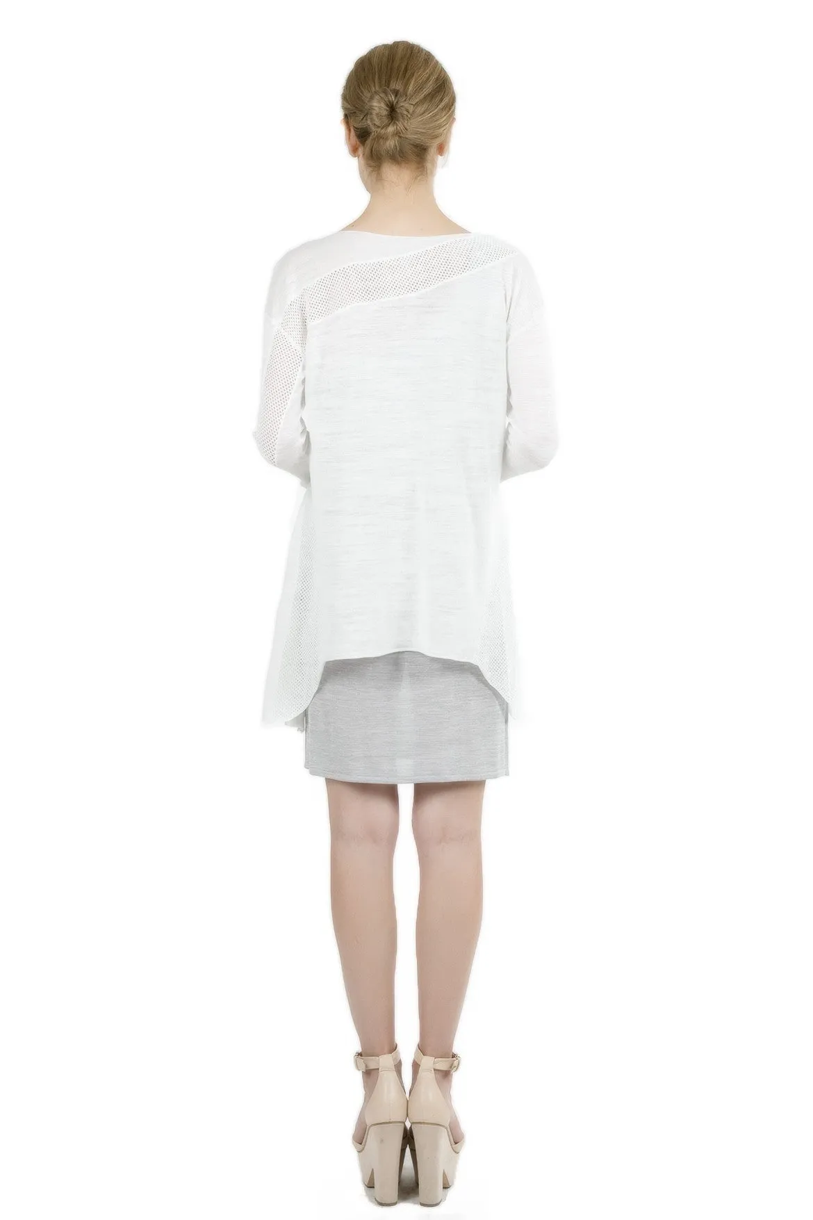 Dorris 3-Way Convertible White Cardigan Dress
