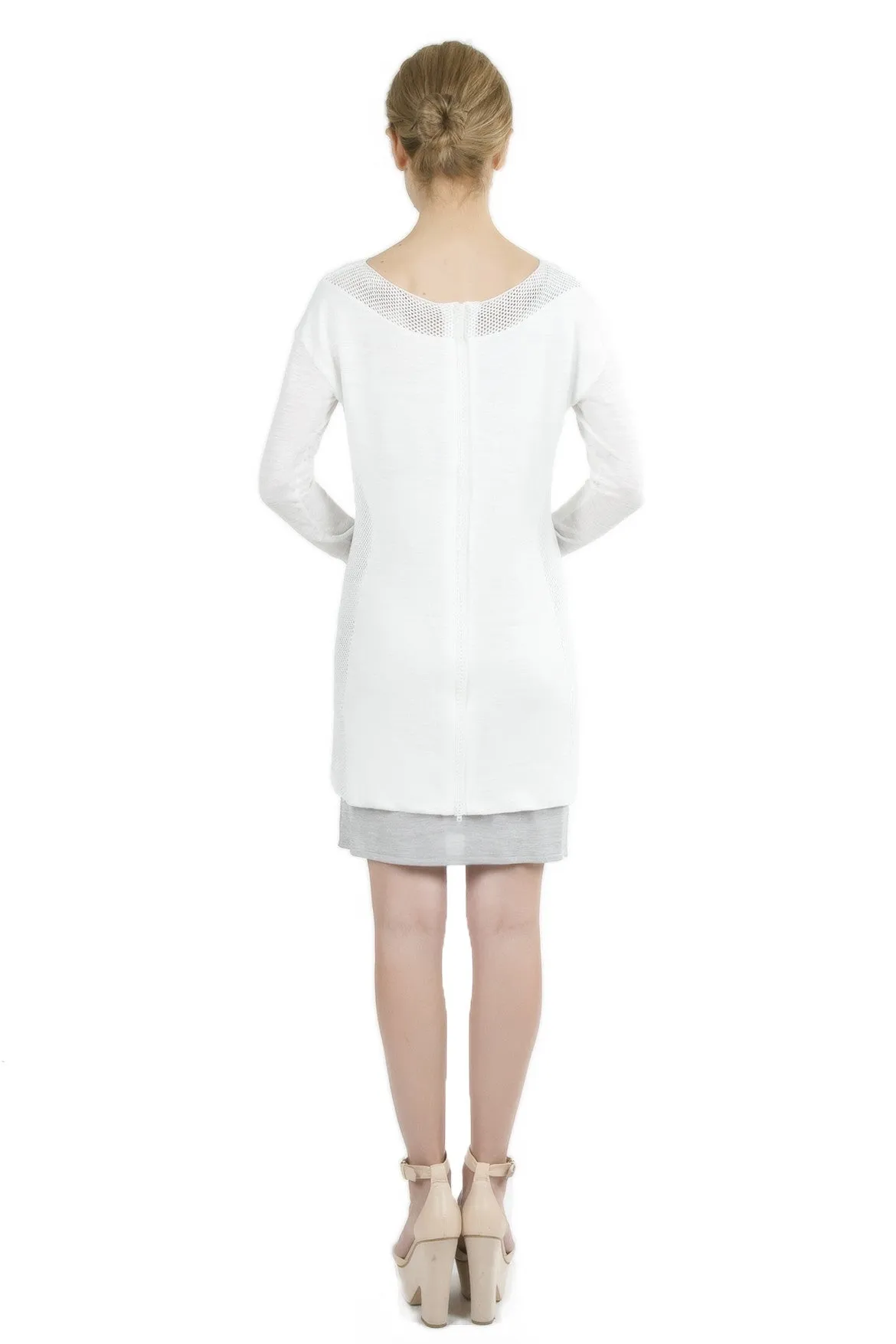 Dorris 3-Way Convertible White Cardigan Dress