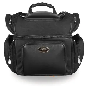 Double Barrel Sissy Bar Rack Bag w/ 5 Bonus Pockets (12X14X10)