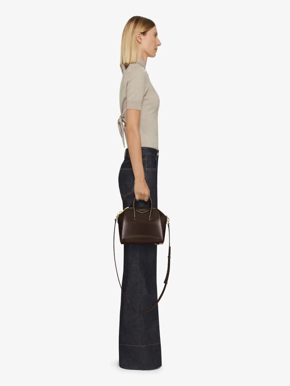 Ebony Brown Mini Antigona Bag