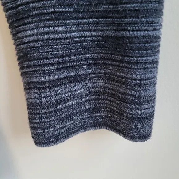 Eileen Fisher Organic Cotton Cardigan Sweater Gray Women's Medium Striped