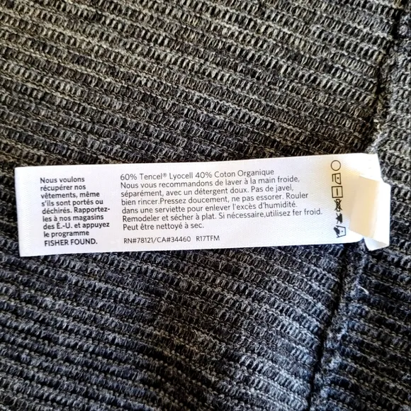 Eileen Fisher Organic Cotton Cardigan Sweater Gray Women's Medium Striped