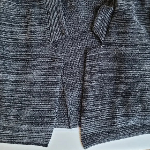 Eileen Fisher Organic Cotton Cardigan Sweater Gray Women's Medium Striped