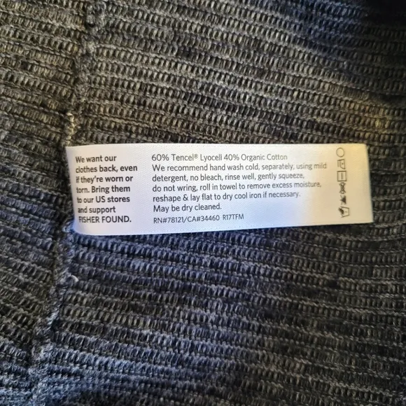 Eileen Fisher Organic Cotton Cardigan Sweater Gray Women's Medium Striped
