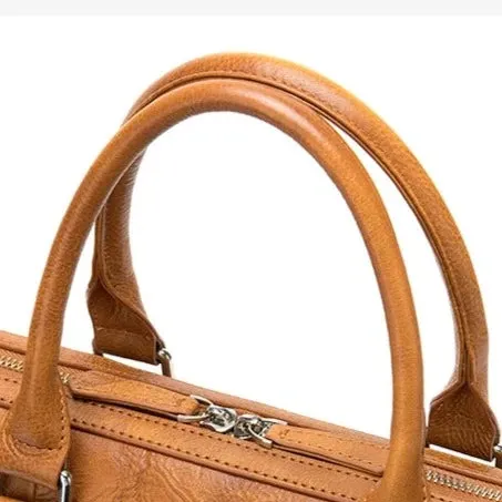Elegant Classic Men's Leather Briefcase | 14 Inch Laptop Bag
