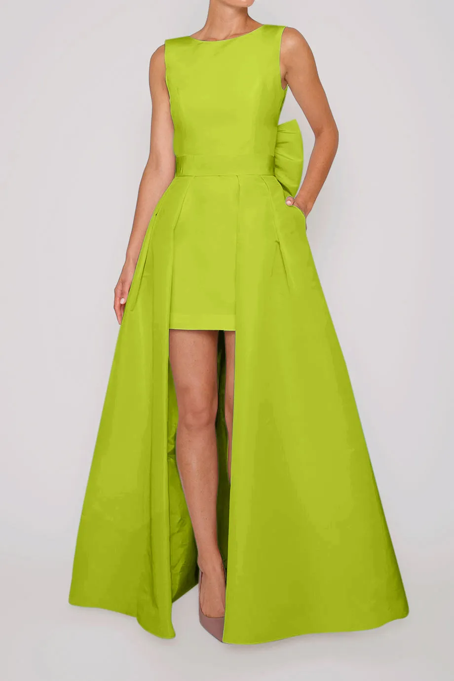 Ella Silk Faille Mini Dress with Convertible Skirt