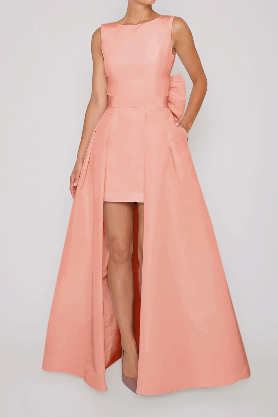 Ella Silk Faille Mini Dress with Convertible Skirt