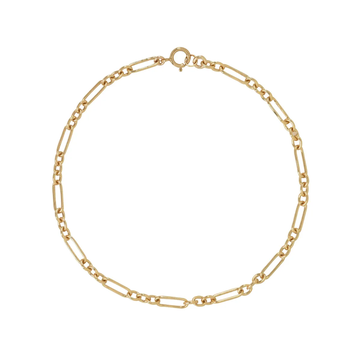 Elongated Oval & Round Link Chain Bracelet