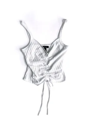 Elsa Ribbed Crop Top - White
