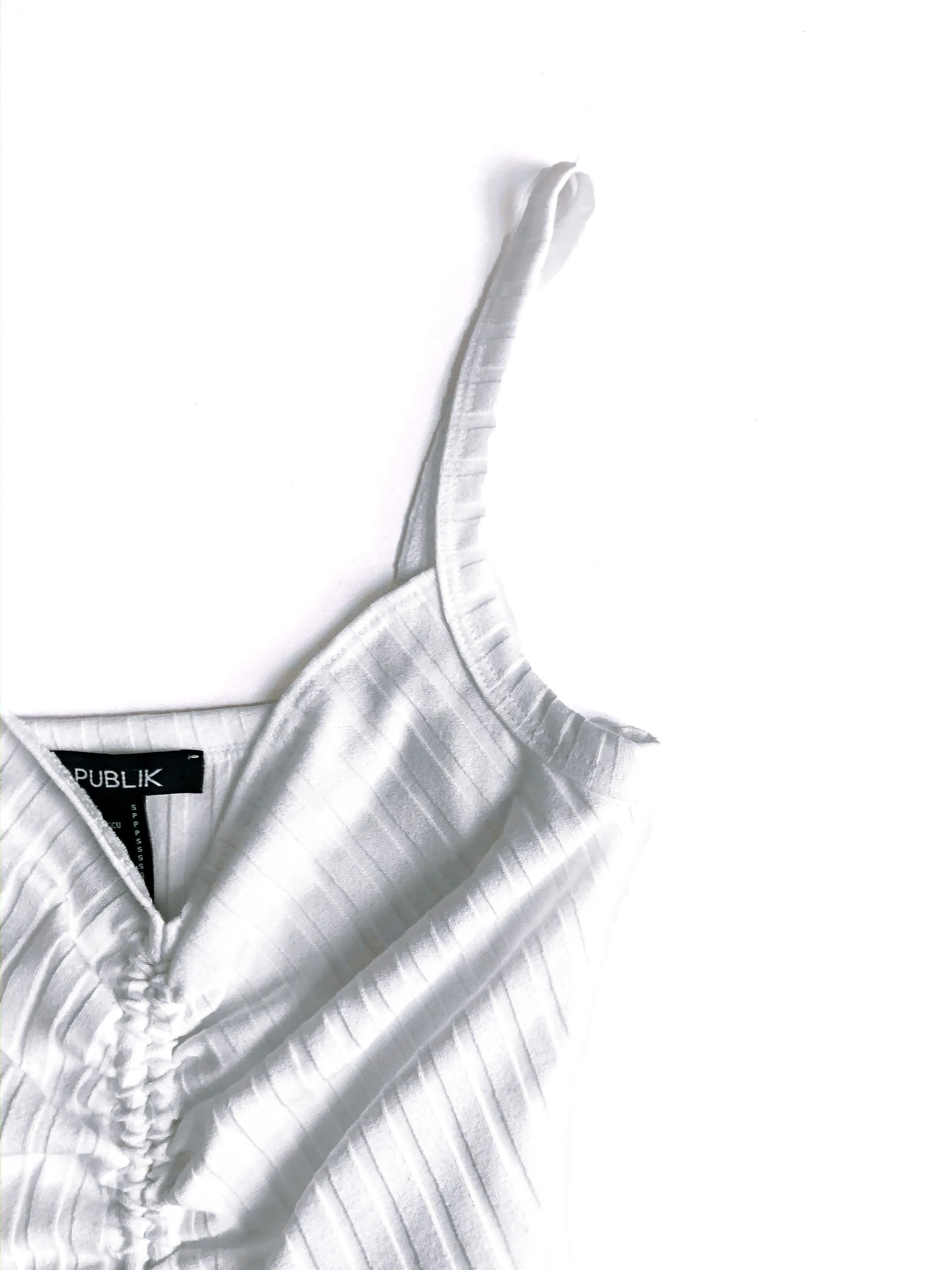 Elsa Ribbed Crop Top - White