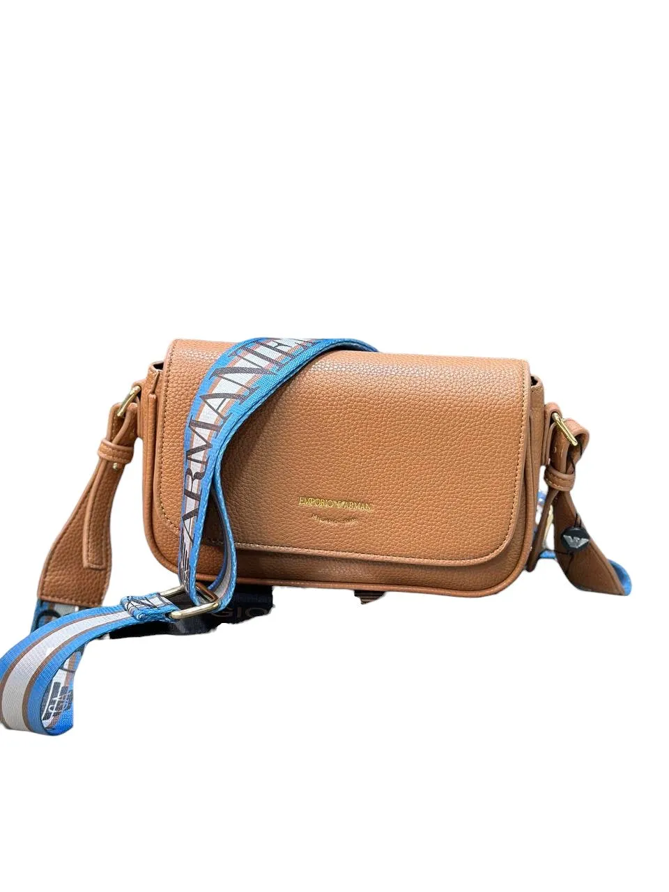 Emporio Armani Camel Crossbody Bag – Bold Strap Edition