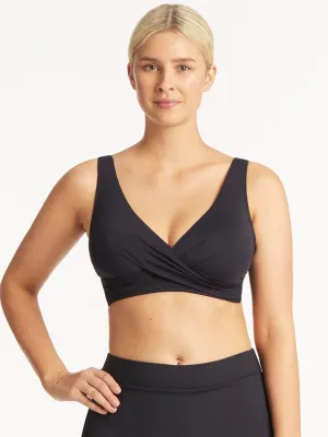 Essentials Cross Front Bra in Night Sky