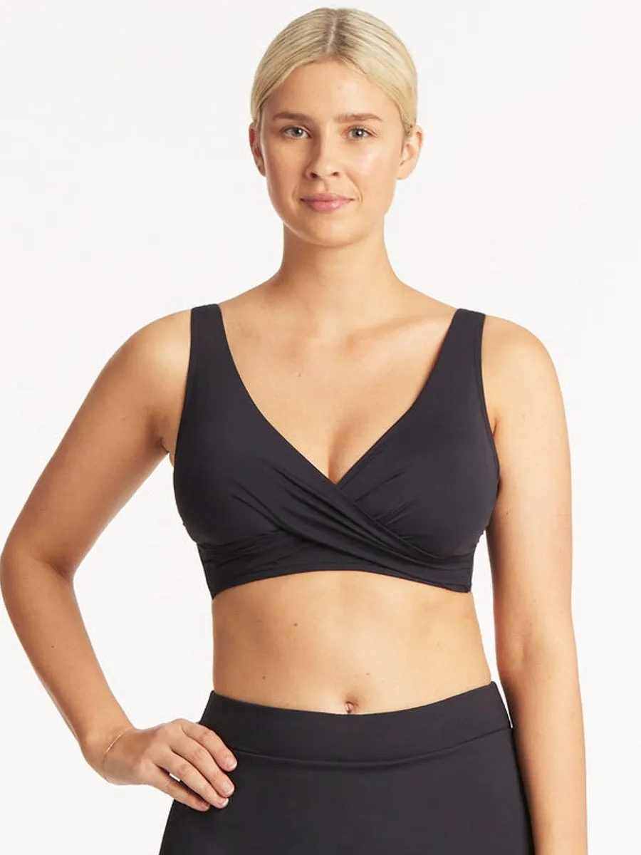 Essentials Cross Front Bra in Night Sky