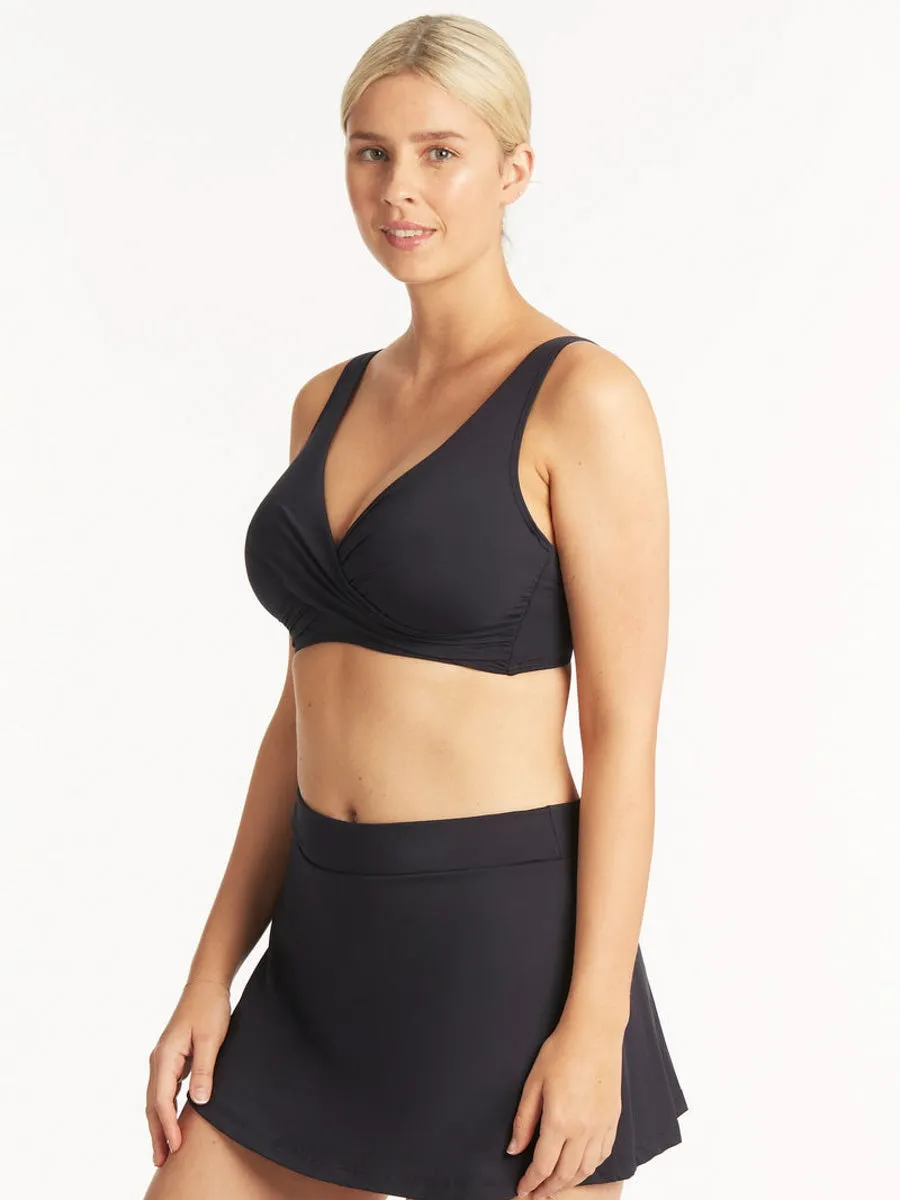 Essentials Cross Front Bra in Night Sky