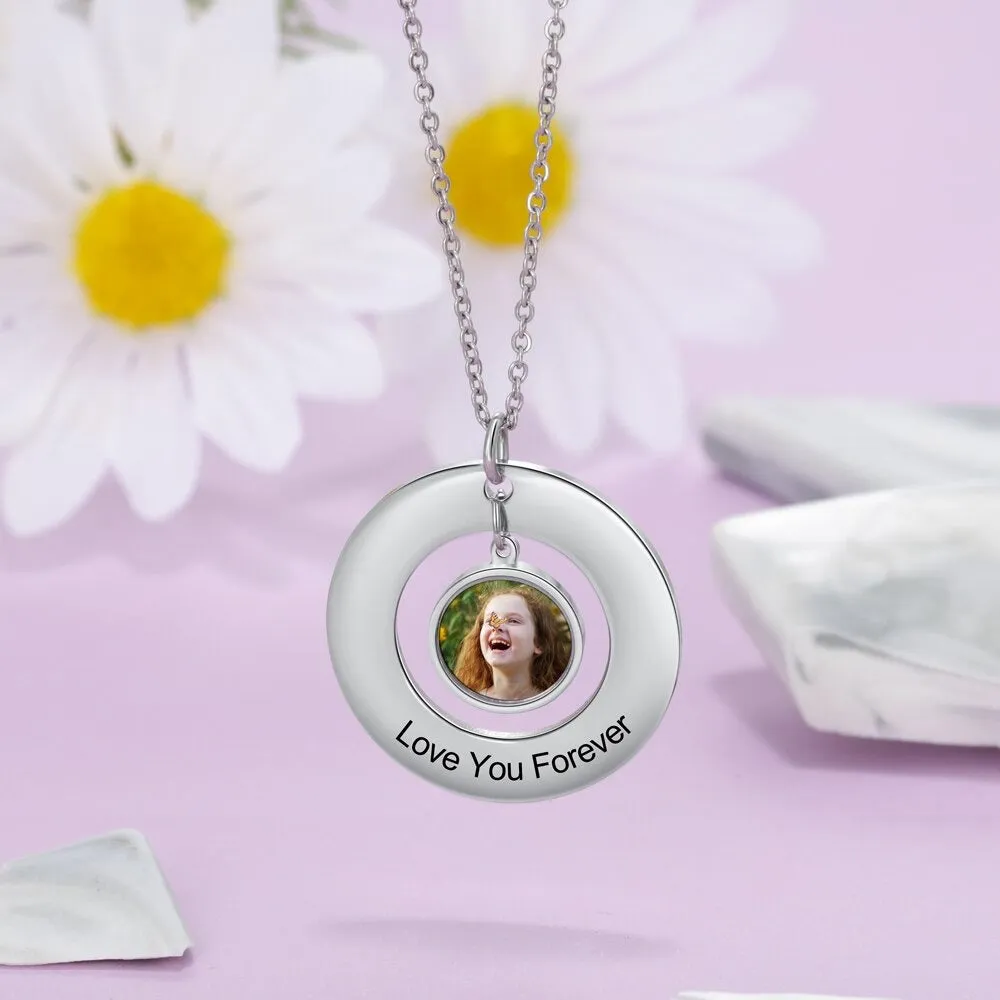 Fashion Personalized Round Photo Necklace