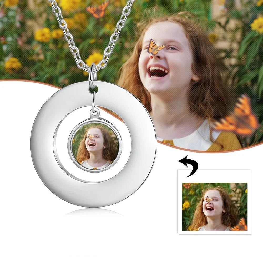 Fashion Personalized Round Photo Necklace