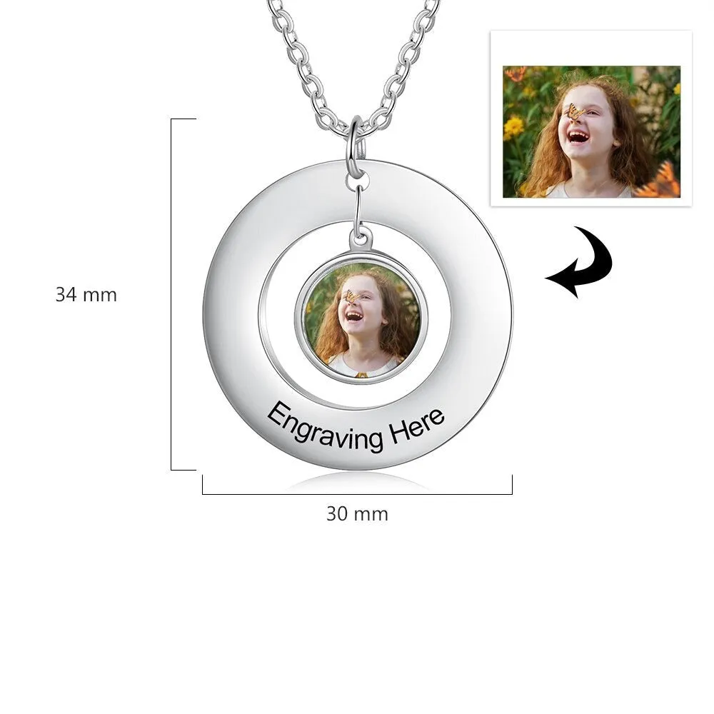 Fashion Personalized Round Photo Necklace