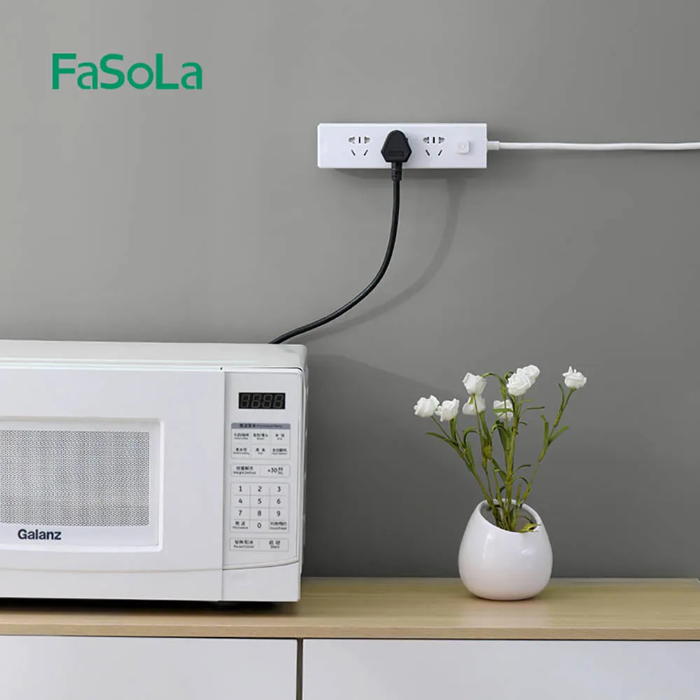 FaSoLa Self-Adhesive Power Strip Holder - White, 2 Pack