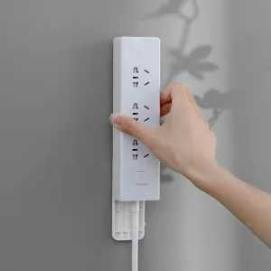 FaSoLa Self-Adhesive Power Strip Holder - White, 2 Pack
