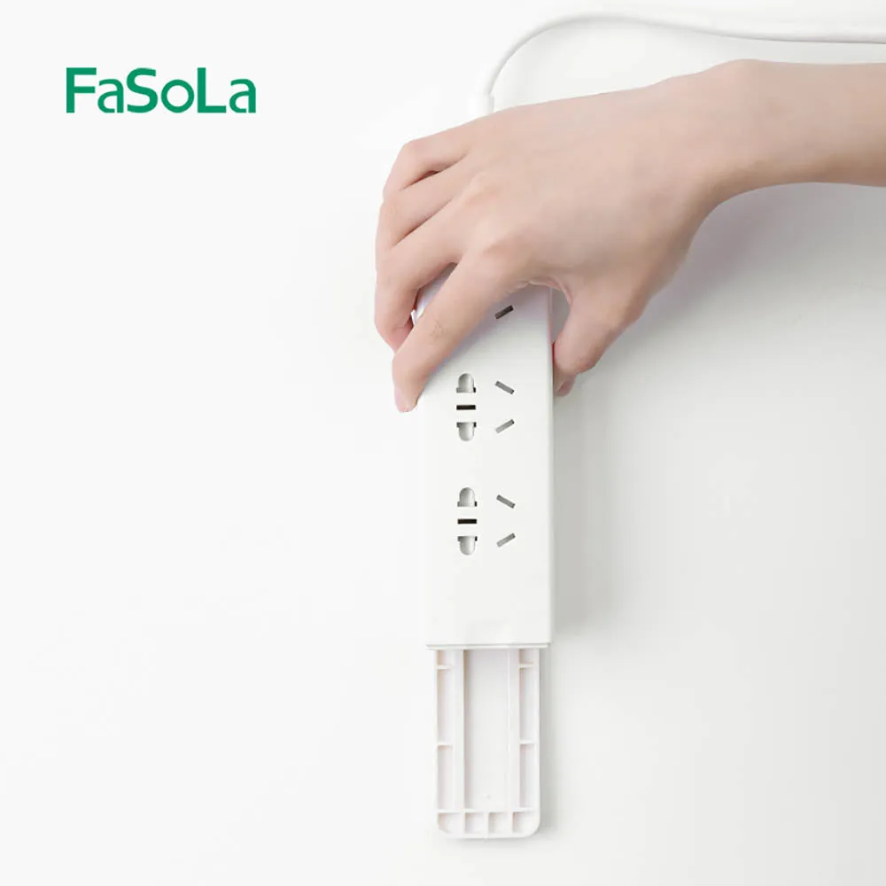 FaSoLa Self-Adhesive Power Strip Holder - White, 2 Pack