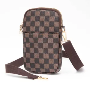 FAUX LEATHER CHECKERED MINI CROSSBODY BAG (MULTIPLE COLORS)