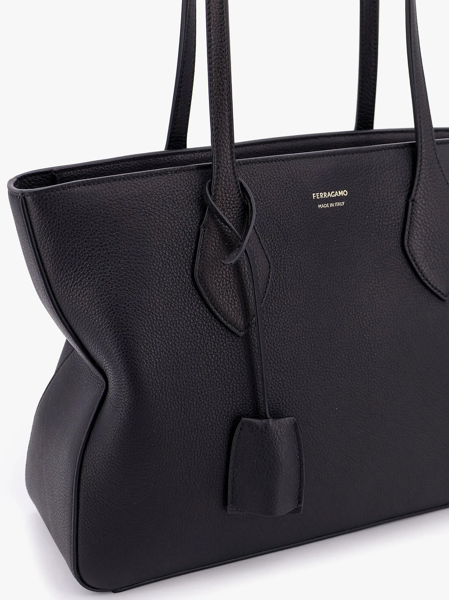 Ferragamo Leather Shoulder Bag With Logo On The Front