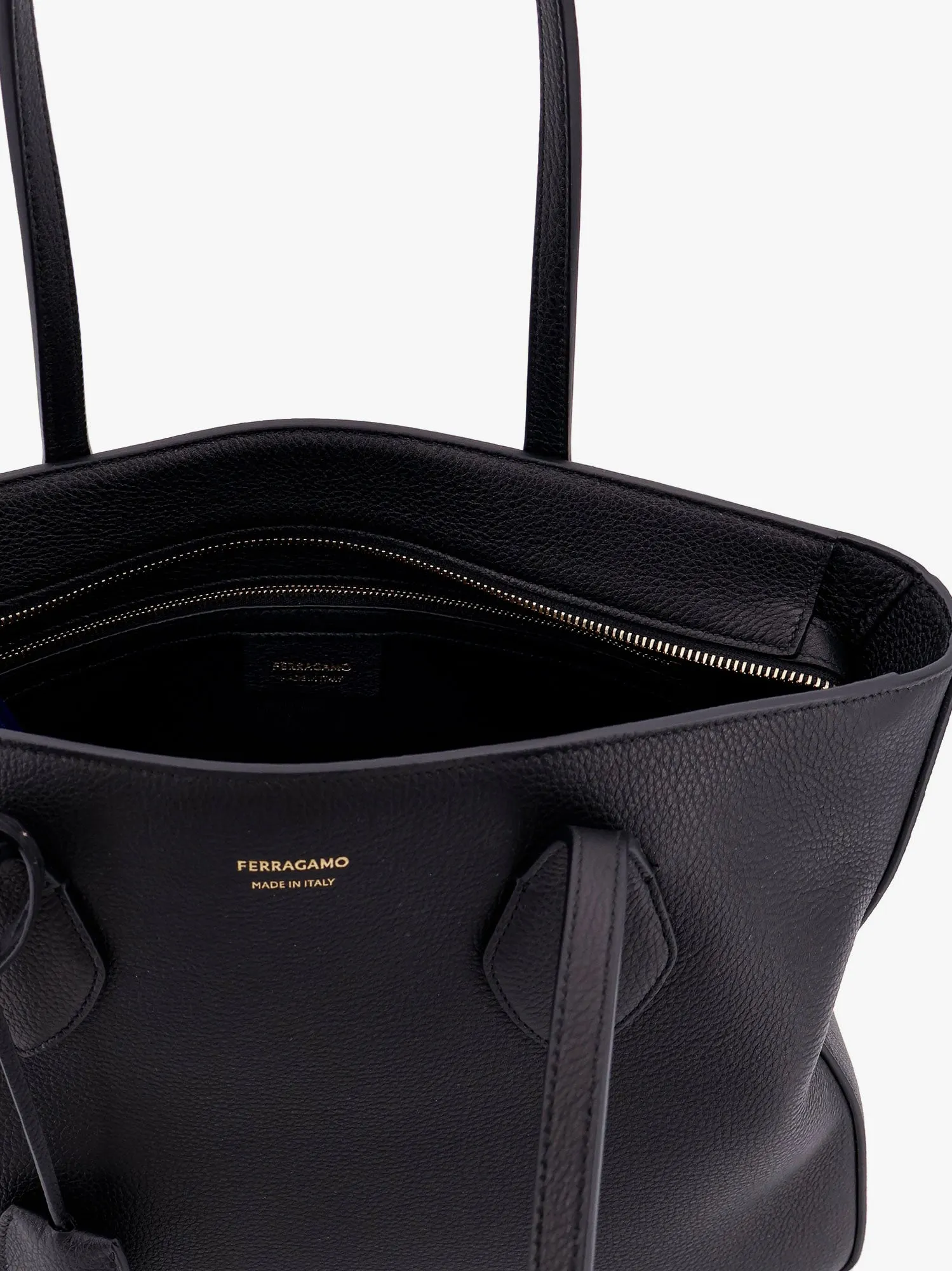 Ferragamo Leather Shoulder Bag With Logo On The Front