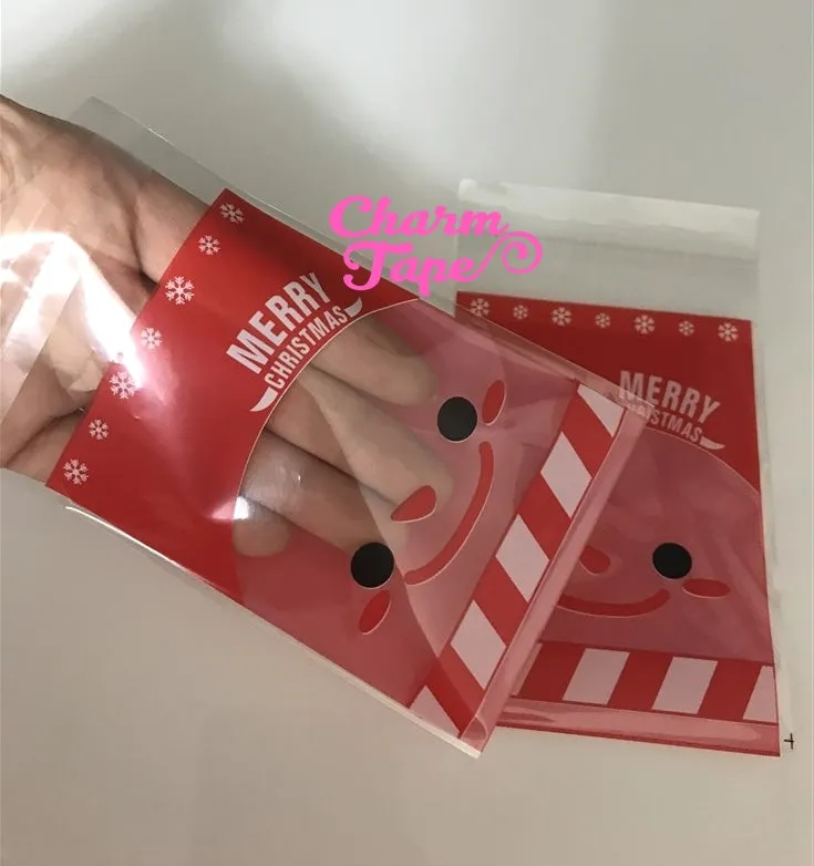 Festive Snowman Gift Bags Cello Self-adhesive Cookie bag - Favors Party bags 20/50/100 bags 7x10cm CB72