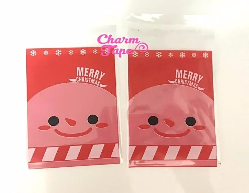 Festive Snowman Gift Bags Cello Self-adhesive Cookie bag - Favors Party bags 20/50/100 bags 7x10cm CB72