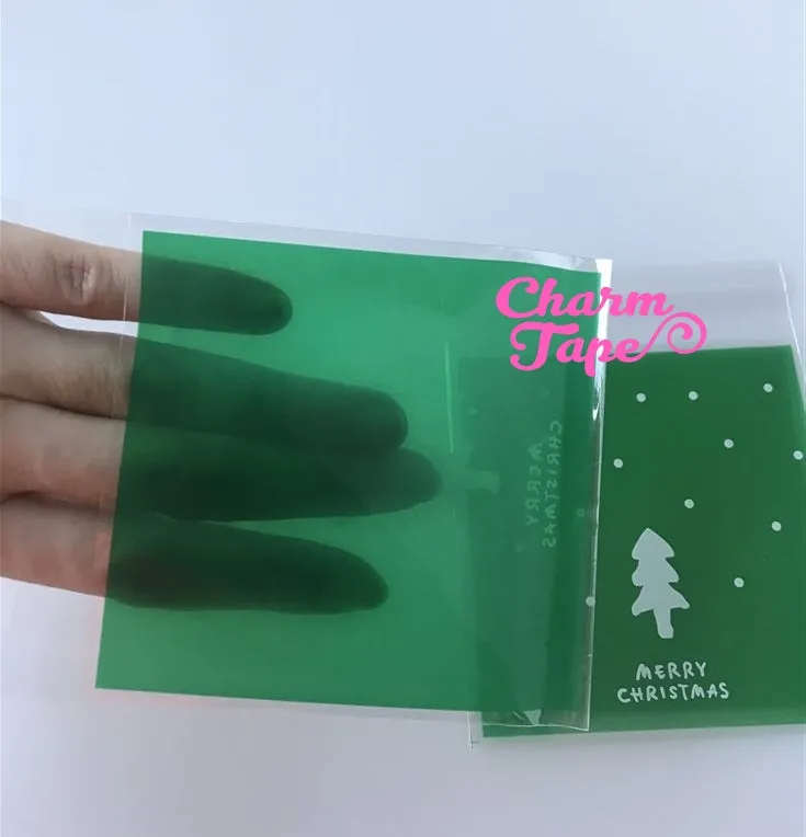 Festive Tree Gift Bags Cello Self-adhesive Cookie bag - Favors Party bags 20/50/100 bags 10x10cm CB69