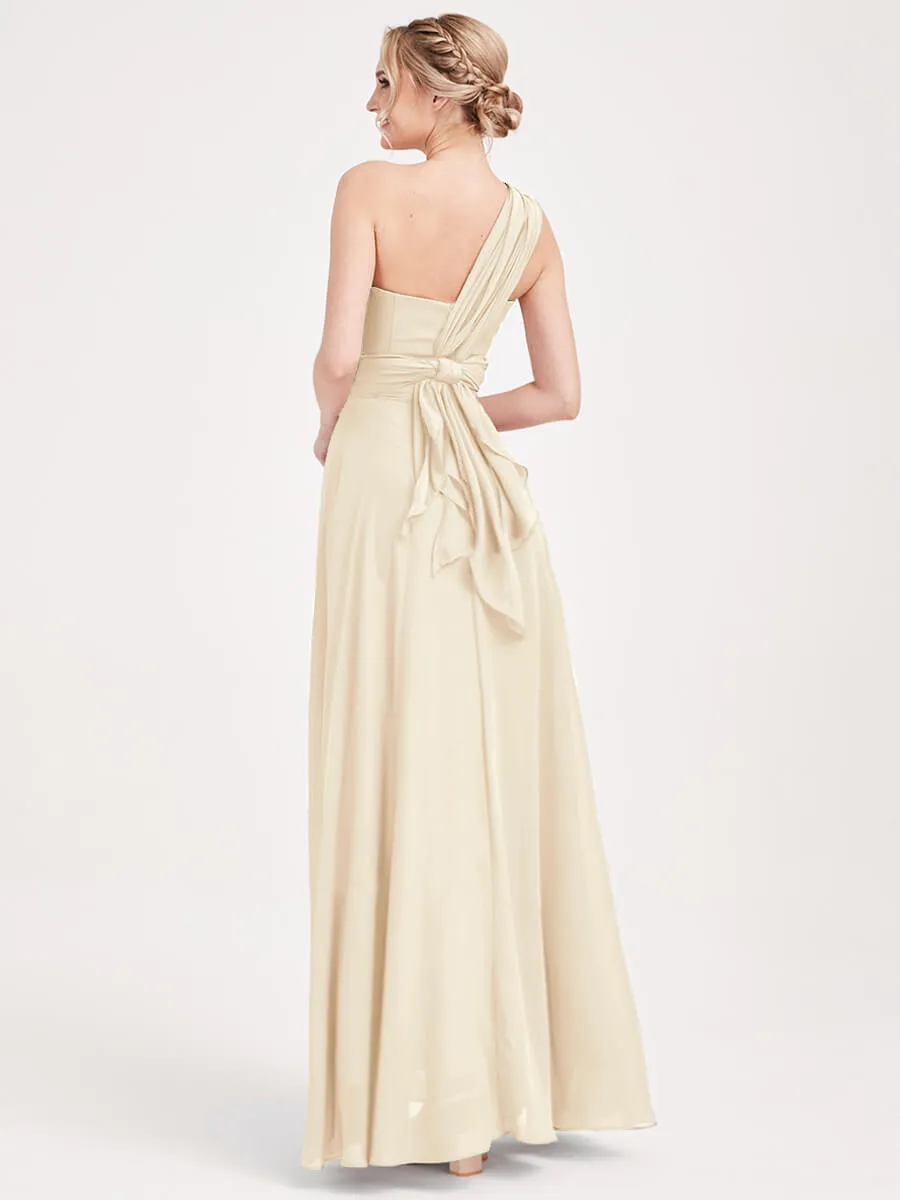 [Final Sale] Light Champagne Convertible Chiffon Bridesmaid Dresses