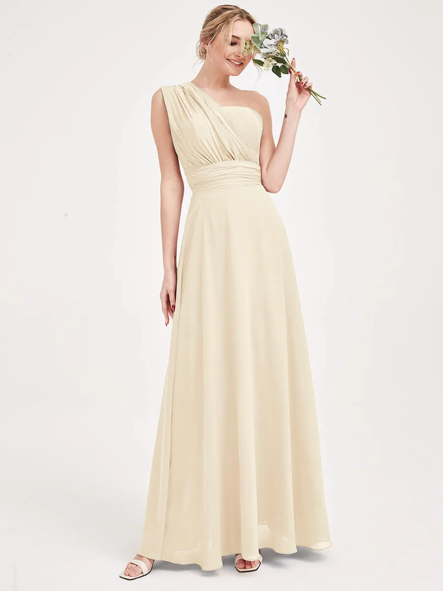 [Final Sale] Light Champagne Convertible Chiffon Bridesmaid Dresses