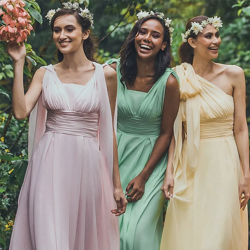 [Final Sale] Light Champagne Convertible Chiffon Bridesmaid Dresses