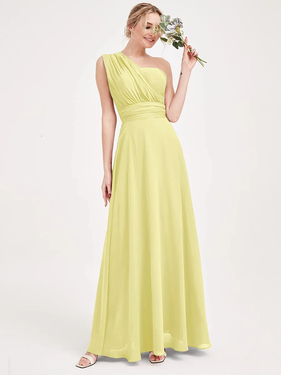 [Final Sale] Light Yellow Convertible Chiffon Bridesmaid Dress