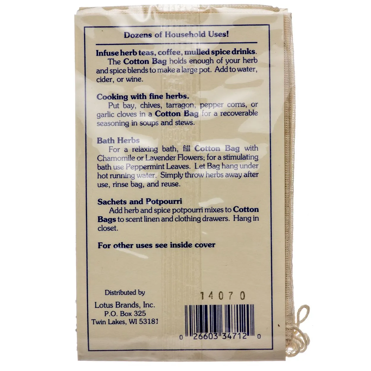 Flower Valley Reusable Cotton Bags 3 Bags 3x5