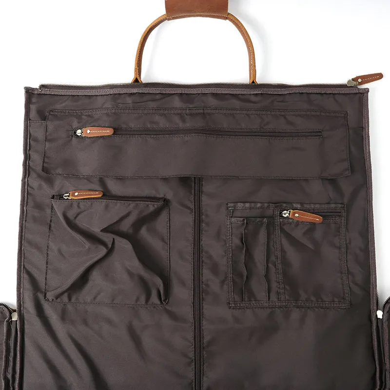 Full Grain Leather Duffle Bag Carry On Garment Bag Convertible Garment Bag