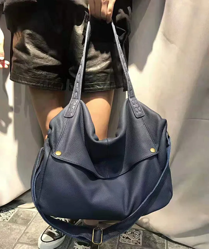 Full Grain Leather Shoulder Bag Women Leather Handbag Large Leather Crossbody Bag