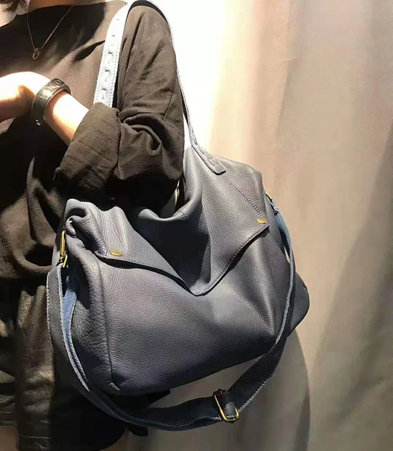 Full Grain Leather Shoulder Bag Women Leather Handbag Large Leather Crossbody Bag