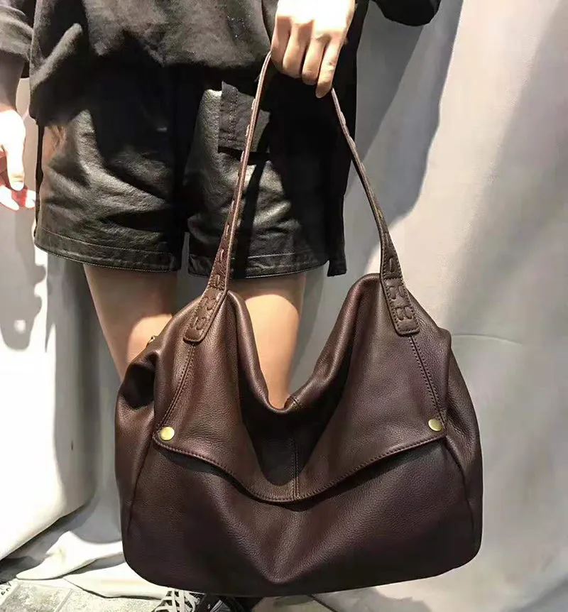 Full Grain Leather Shoulder Bag Women Leather Handbag Large Leather Crossbody Bag