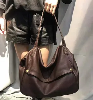 Full Grain Leather Shoulder Bag Women Leather Handbag Large Leather Crossbody Bag