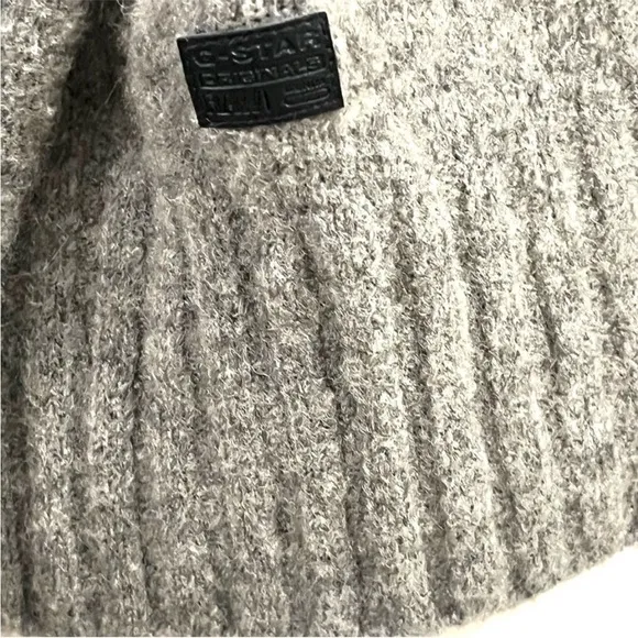 G-STAR RAW WOOL BLEND GREY KNIT SWEATER Sz S